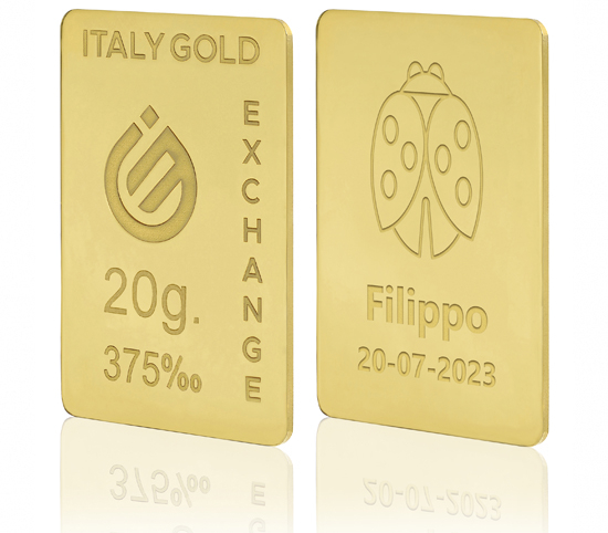 Lingot Or Coccinelle porte-bonheur 9 ct de 20 g.  IGE GOLD